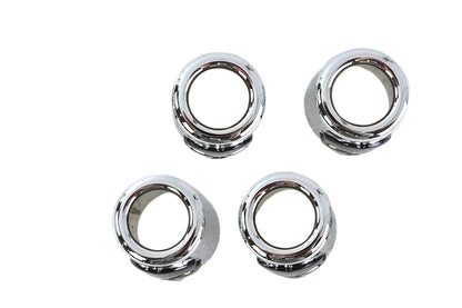 Pushrod Cover Cup Set Chrome with Black Skull Design