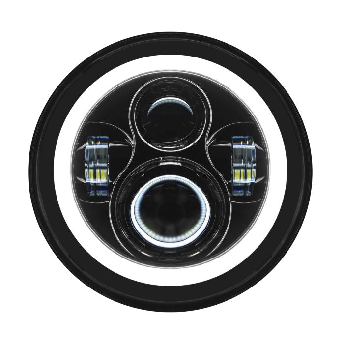 7" LED Black HALOMAKER® Headlight front hogworkz