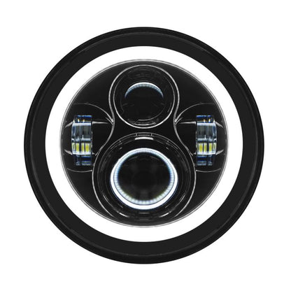 7" LED Black HALOMAKER® Headlight front hogworkz