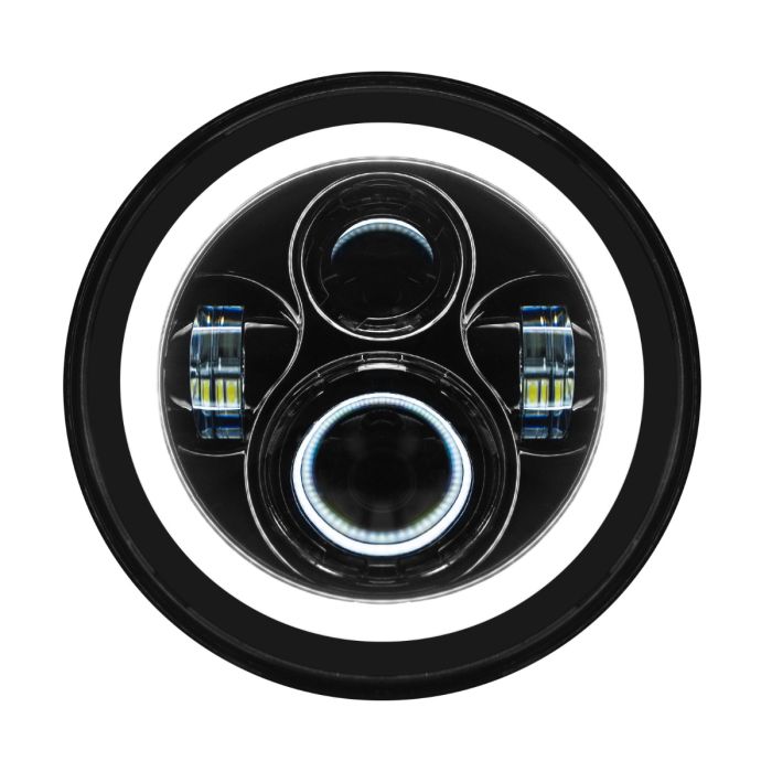 Indian® LED Headlight in Black from HOGWORKZ front
