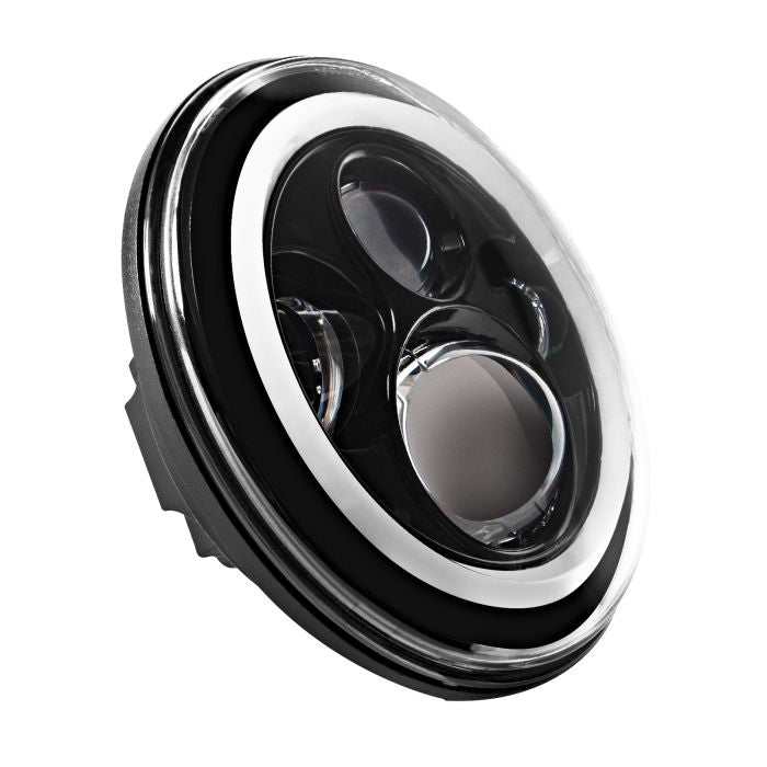 7" LED Black HALOMAKER® Headlight angle