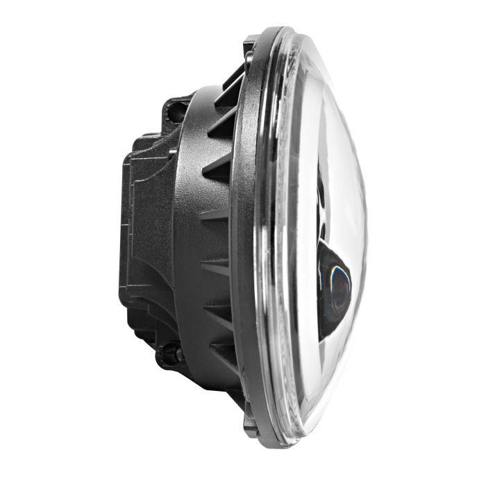 7" LED Black HALOMAKER® Headlight Harley Daymaker replacement side view