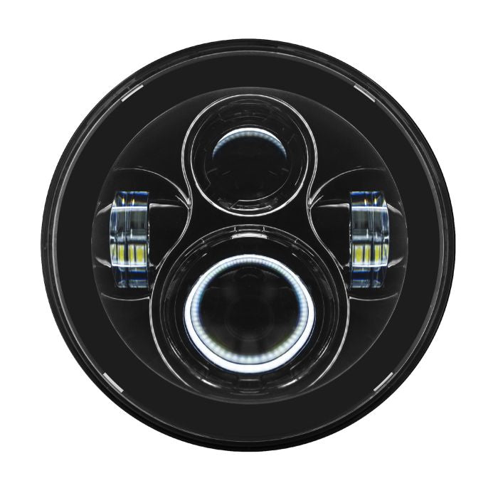 Indian® Motorcycle 7" LED Blackout Headlight with Auxiliary Passing Lamps from HOGWORKZ® single lamp