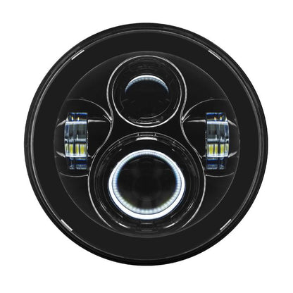 Indian® Motorcycle 7" LED Blackout Headlight with Auxiliary Passing Lamps from HOGWORKZ® single lamp