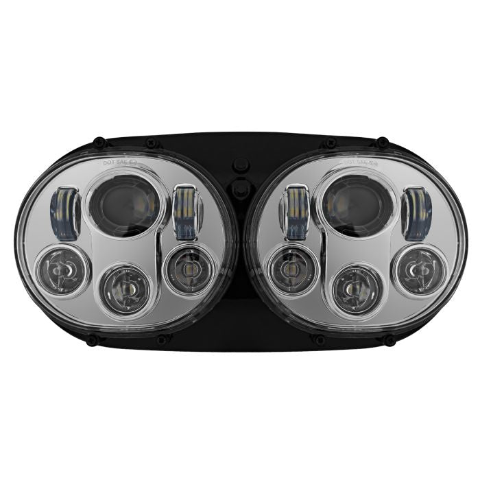 Harley® Road Glide '98-'13 Dual LED Chrome Headlight from HOGWORKZ®
