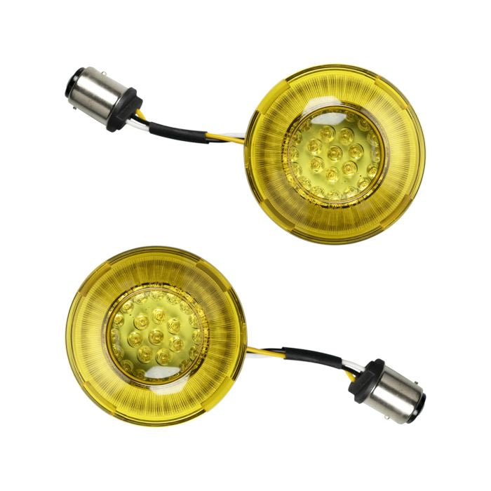 HOGWORKZ® Goldtooth™ LED Front Turn Signals for Harley-Davidson 1157 Base with Bullet Lens pair