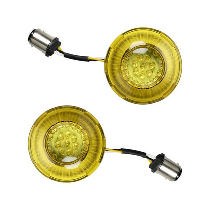 HOGWORKZ® Goldtooth™ LED Front Turn Signals for Harley-Davidson 1157 Base with Bullet Lens pair