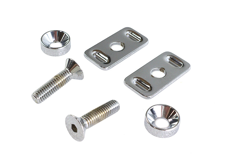 Chrome Swingarm End Plate Adjuster Hardware Kit