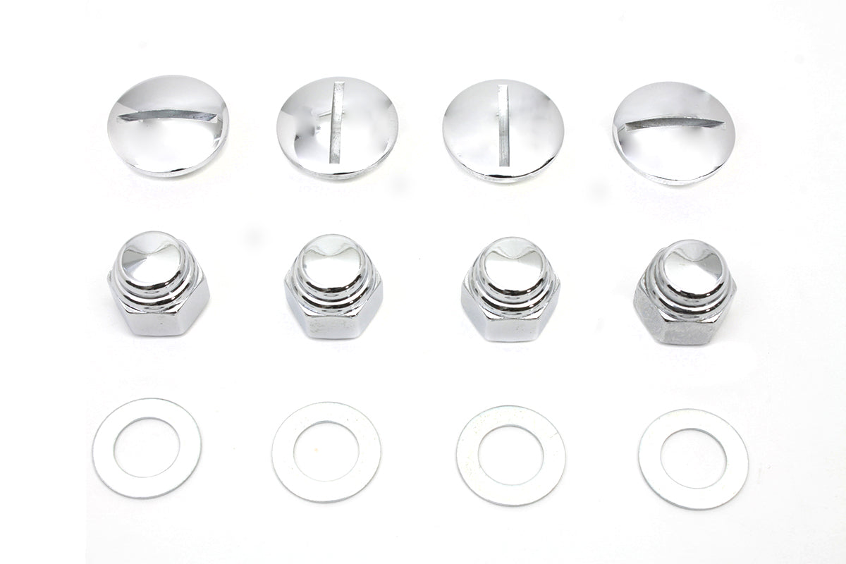 Rocker Arm Slotted Chrome Cover Plug Kit