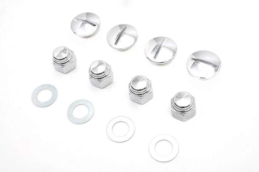 Rocker Arm Slotted Chrome Cover Plug Kit