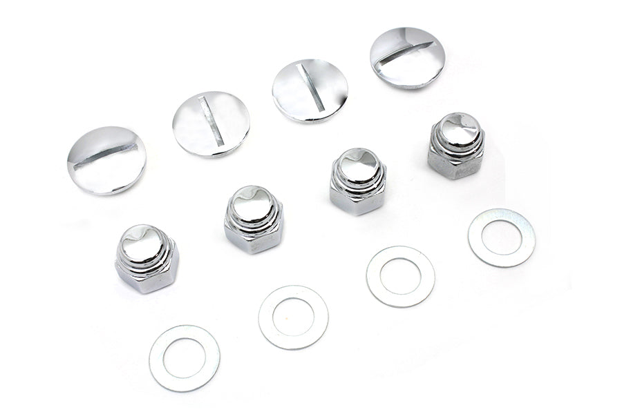 Rocker Arm Slotted Chrome Cover Plug Kit