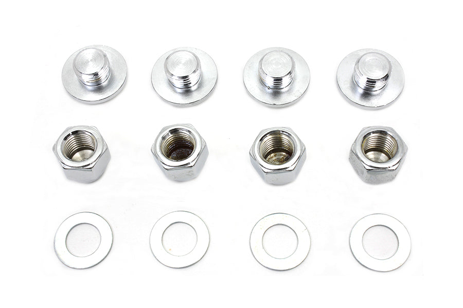 Rocker Arm Slotted Chrome Cover Plug Kit