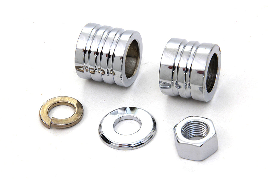 Front Axle Spacer Kit Groove Style Chrome