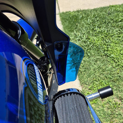 low rider st fairing wind deflectors in blue on bike