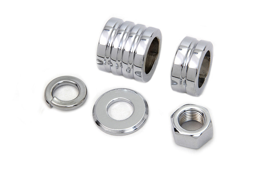 Front Axle Spacer Kit Groove Style Chrome