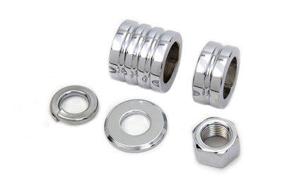 Front Axle Spacer Kit Groove Style Chrome
