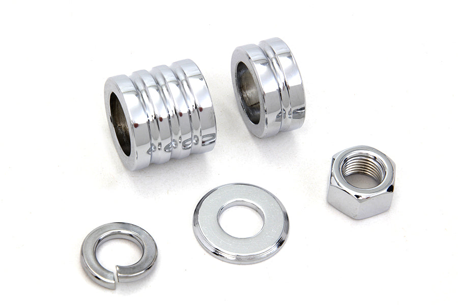 Front Axle Spacer Kit Groove Style Chrome
