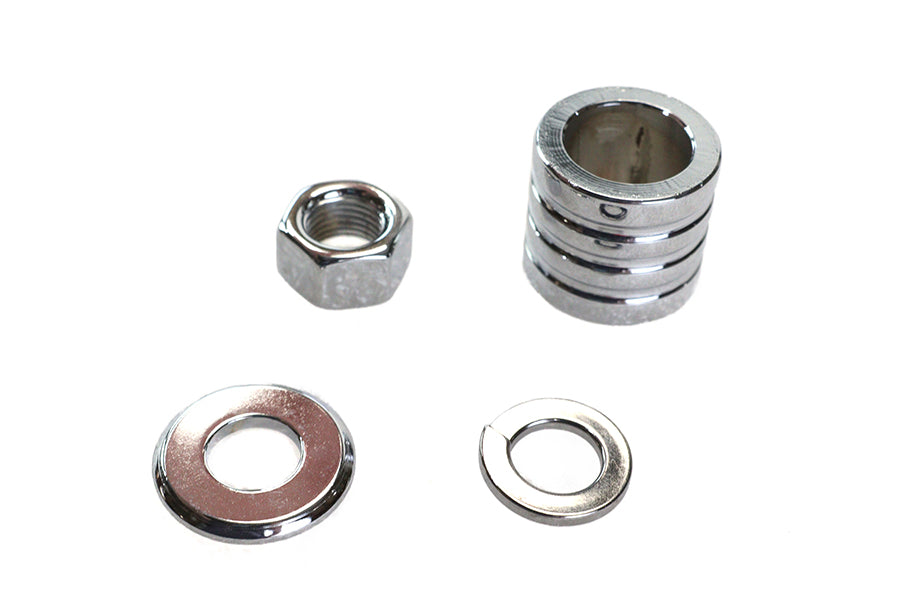 Front Axle Spacer Kit Groove Style Chrome