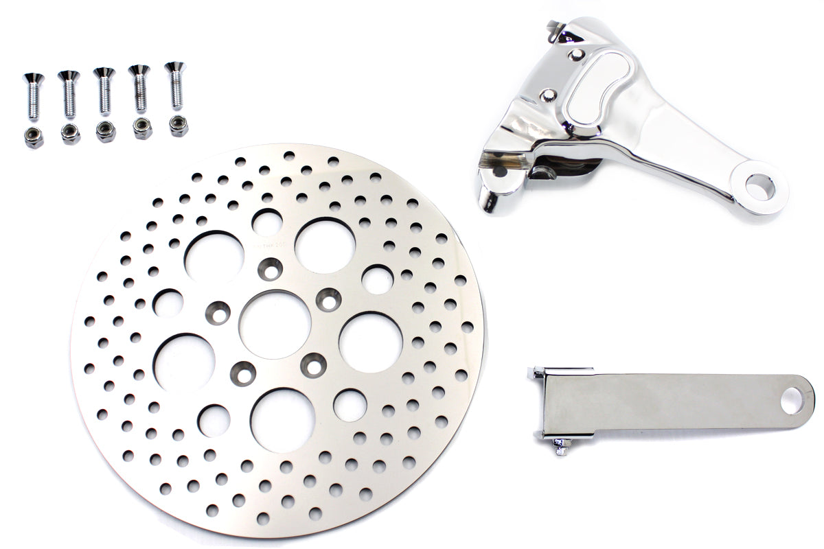 Chrome Rear 4 Piston Caliper and 11-1/2 Disc Kit