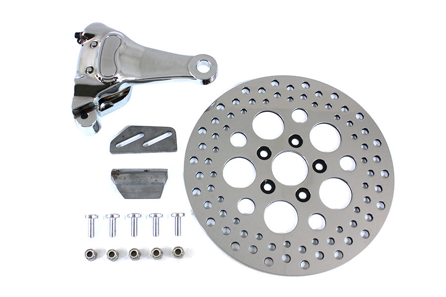 Chrome Rear 4 Piston Caliper and 11-1/2 Disc Kit