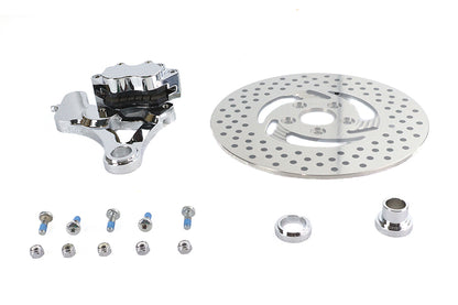 Chrome Rear 4 Piston Caliper and 11-1/2 Disc Kit