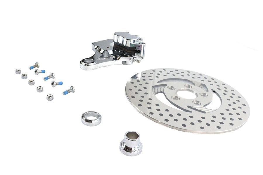 Chrome Rear 4 Piston Caliper and 11-1/2 Disc Kit