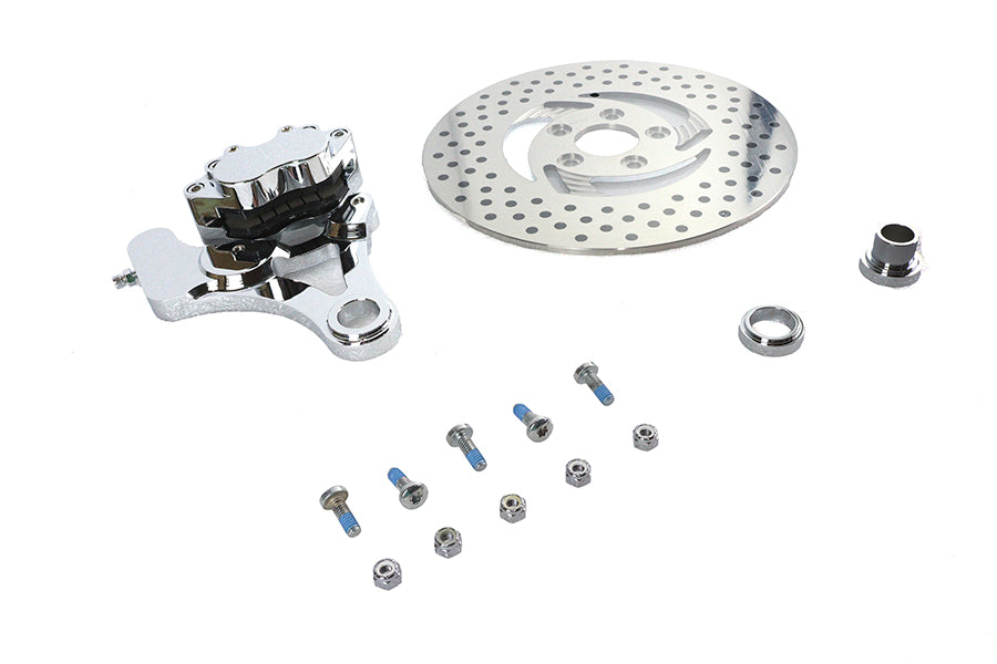 Chrome Rear 4 Piston Caliper and 11-1/2 Disc Kit