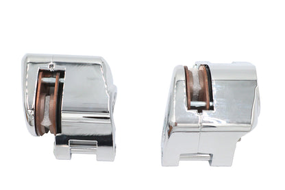 Chrome 1-Piston Front Brake Caliper Set