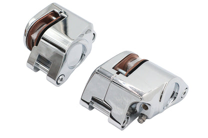 Chrome 1-Piston Front Brake Caliper Set