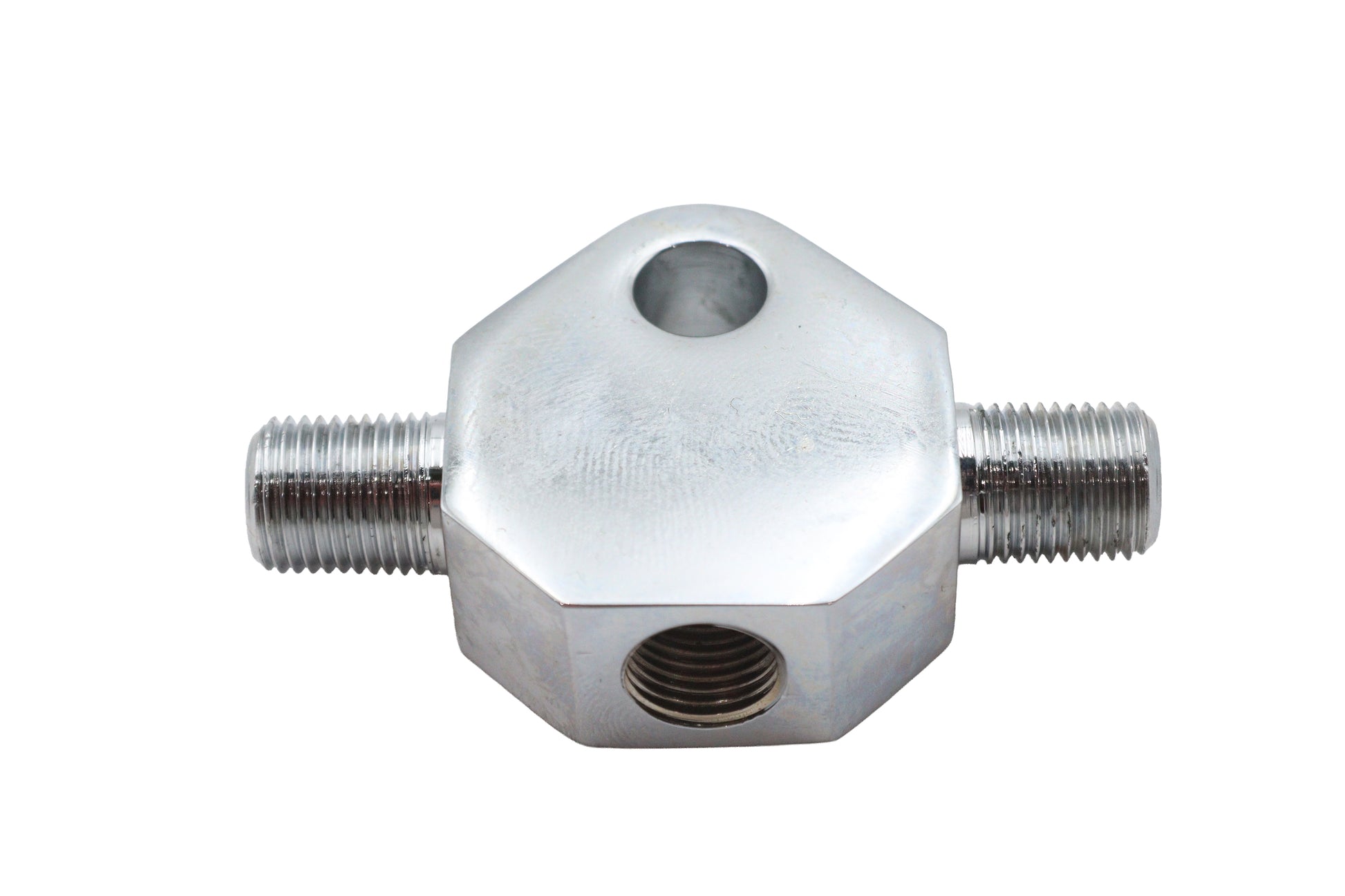 Chrome Brake Line Tee