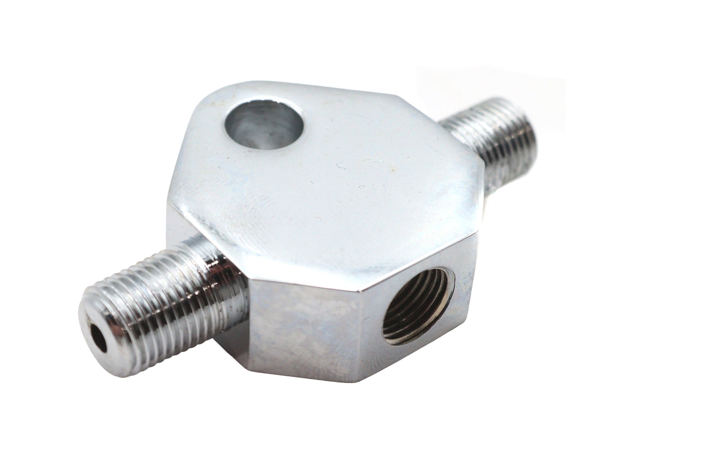 Chrome Brake Line Tee