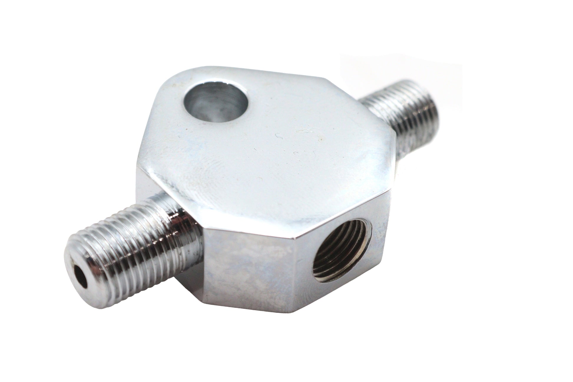 Chrome Brake Line Tee