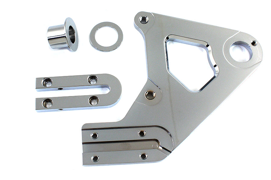 Chrome Left Side Rear Brake Caliper Bracket