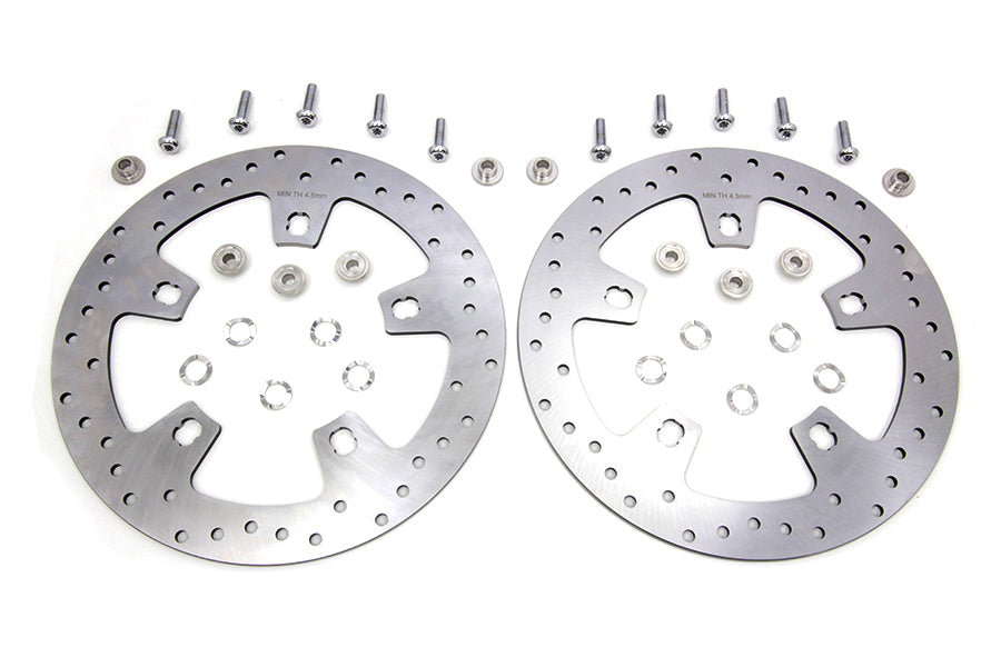 Duro 11.8 Drilled Front Brake Disc Set Stainless Steel