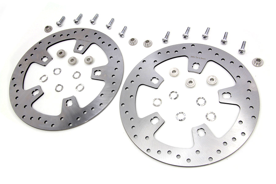 Duro 11.8 Drilled Front Brake Disc Set Stainless Steel