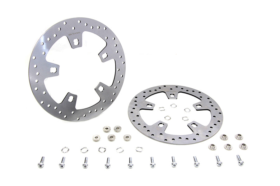Duro 11.8 Drilled Front Brake Disc Set Stainless Steel