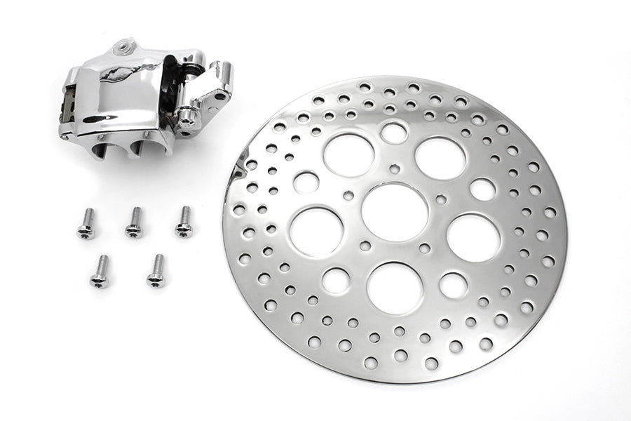 Chrome Front 4 Piston Caliper and 11-1/2 Disc Kit