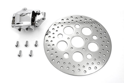 Chrome Front 4 Piston Caliper and 11-1/2 Disc Kit