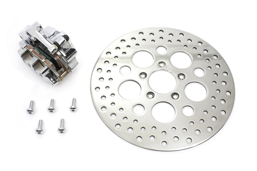 Chrome Front 4 Piston Caliper and 11-1/2 Disc Kit