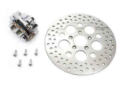Chrome Front 4 Piston Caliper and 11-1/2 Disc Kit