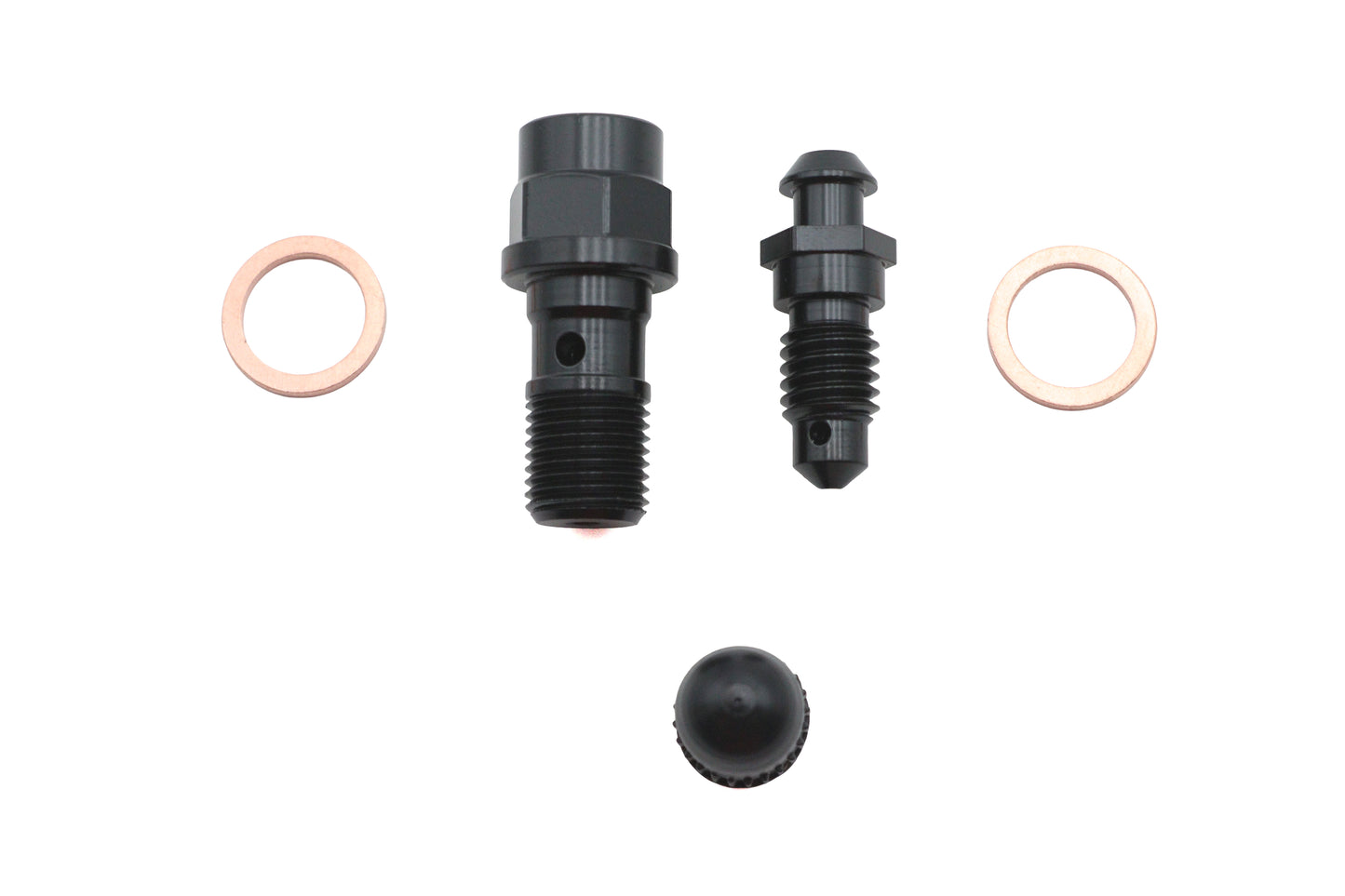 Front Caliper Banjo Bolt and Bleeder Kit Black