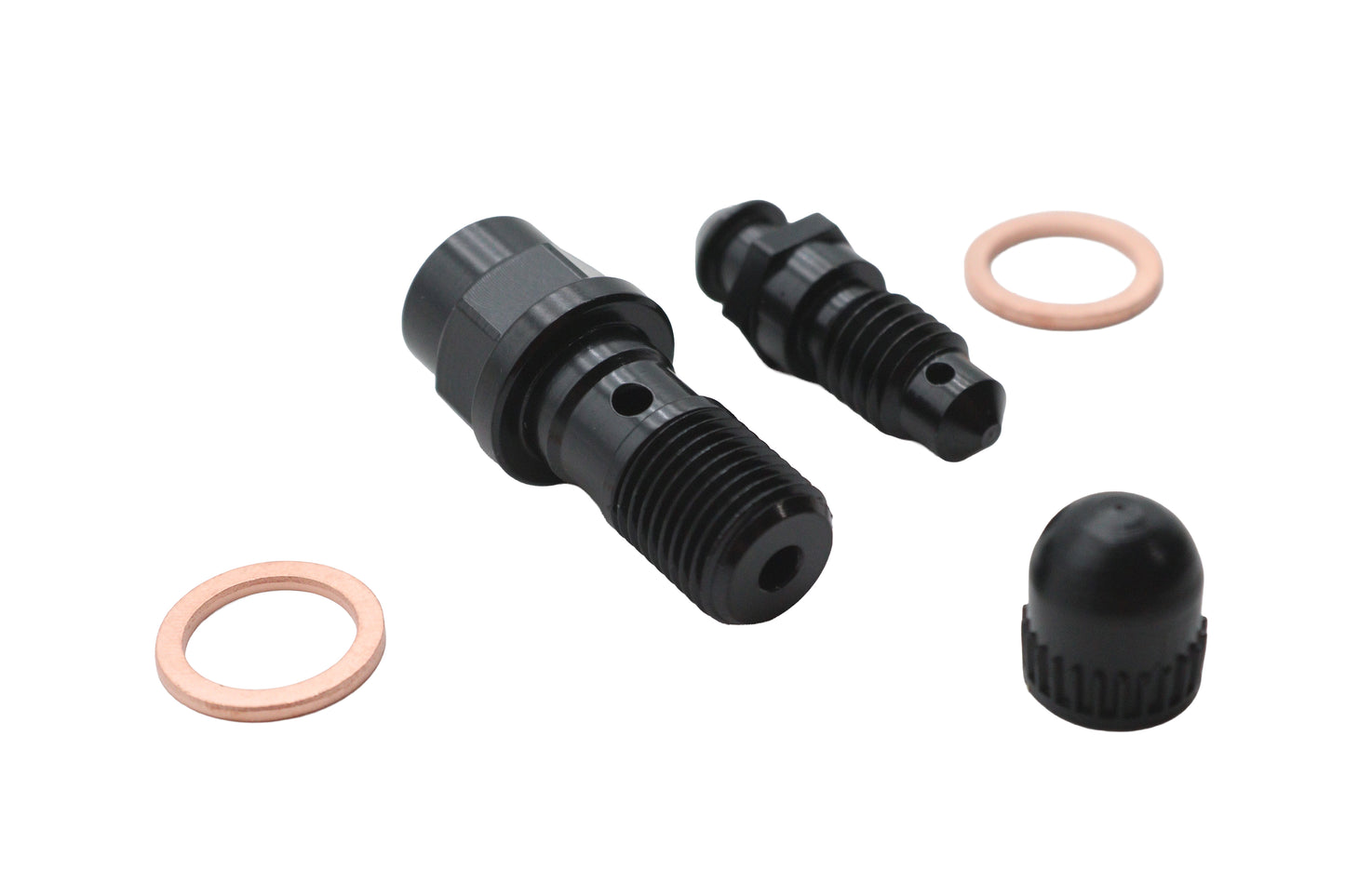 Front Caliper Banjo Bolt and Bleeder Kit Black