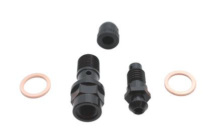 Front Caliper Banjo Bolt and Bleeder Kit Black