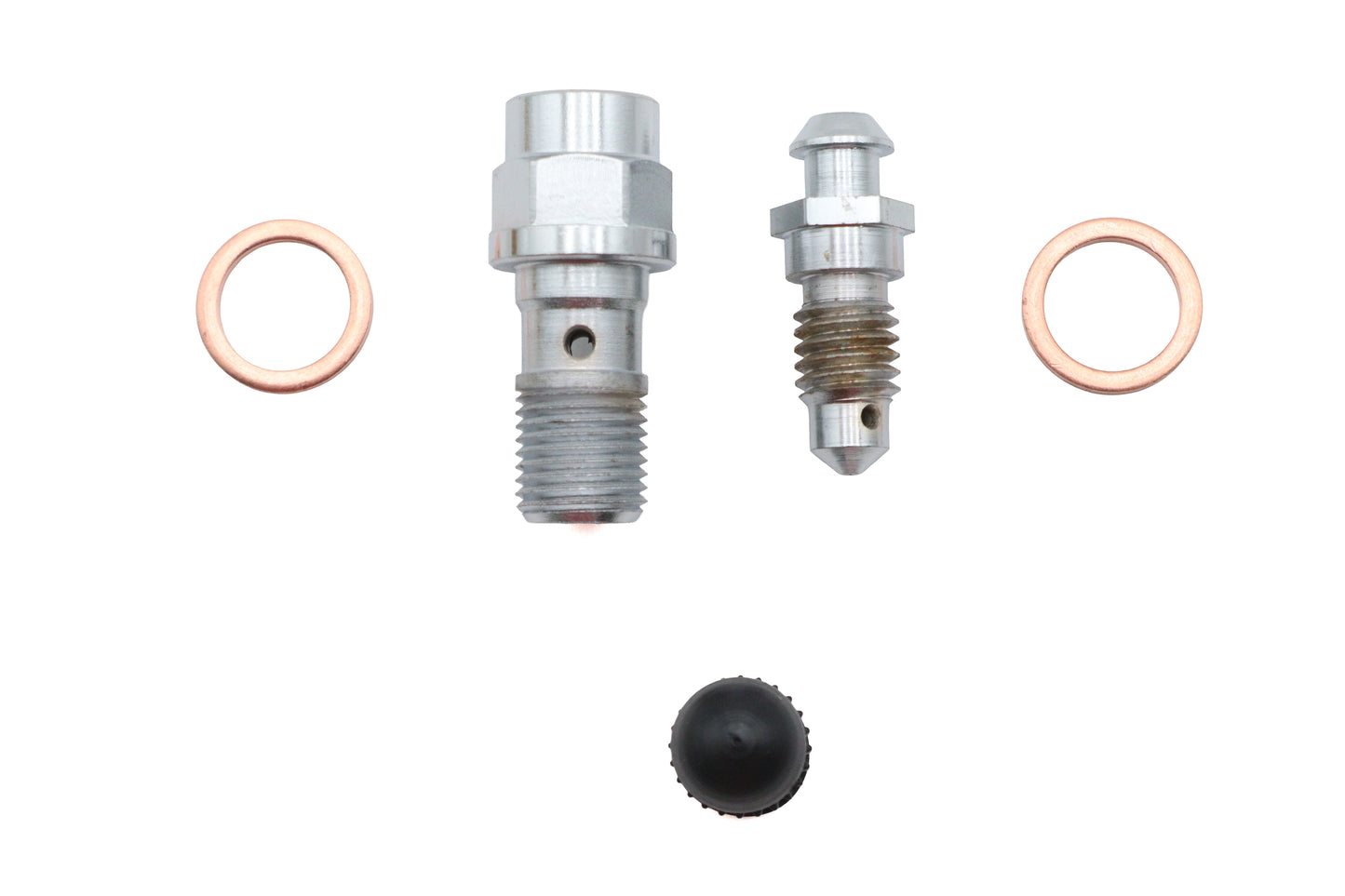 Front Caliper Banjo Bolt and Bleeder Kit Chrome