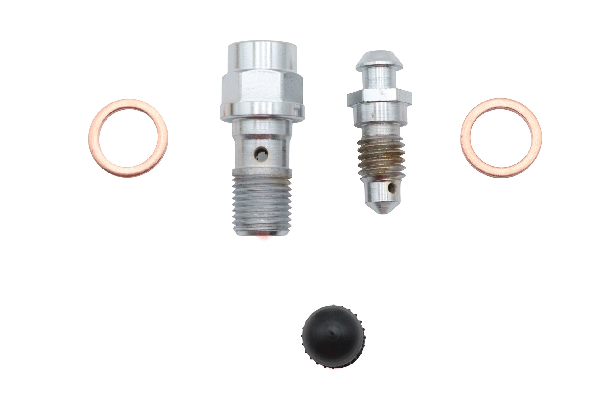 Front Caliper Banjo Bolt and Bleeder Kit Chrome