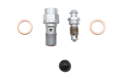 Front Caliper Banjo Bolt and Bleeder Kit Chrome