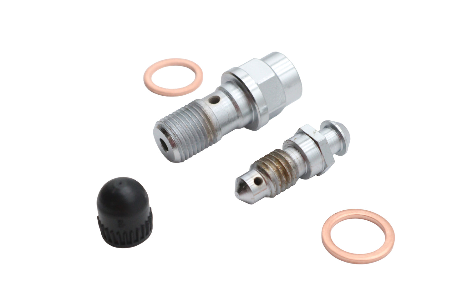 Front Caliper Banjo Bolt and Bleeder Kit Chrome