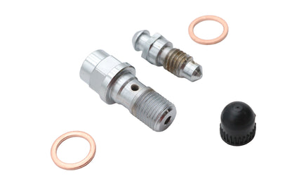Front Caliper Banjo Bolt and Bleeder Kit Chrome