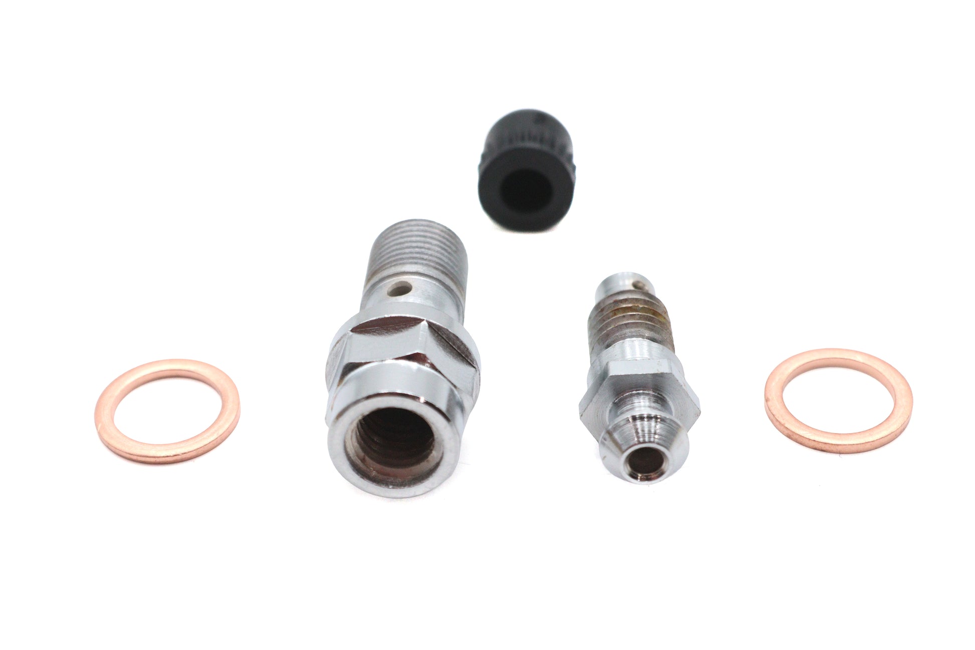 Front Caliper Banjo Bolt and Bleeder Kit Chrome