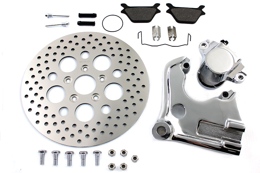 Chrome Rear Caliper and 11-1/2 Disc Kit
